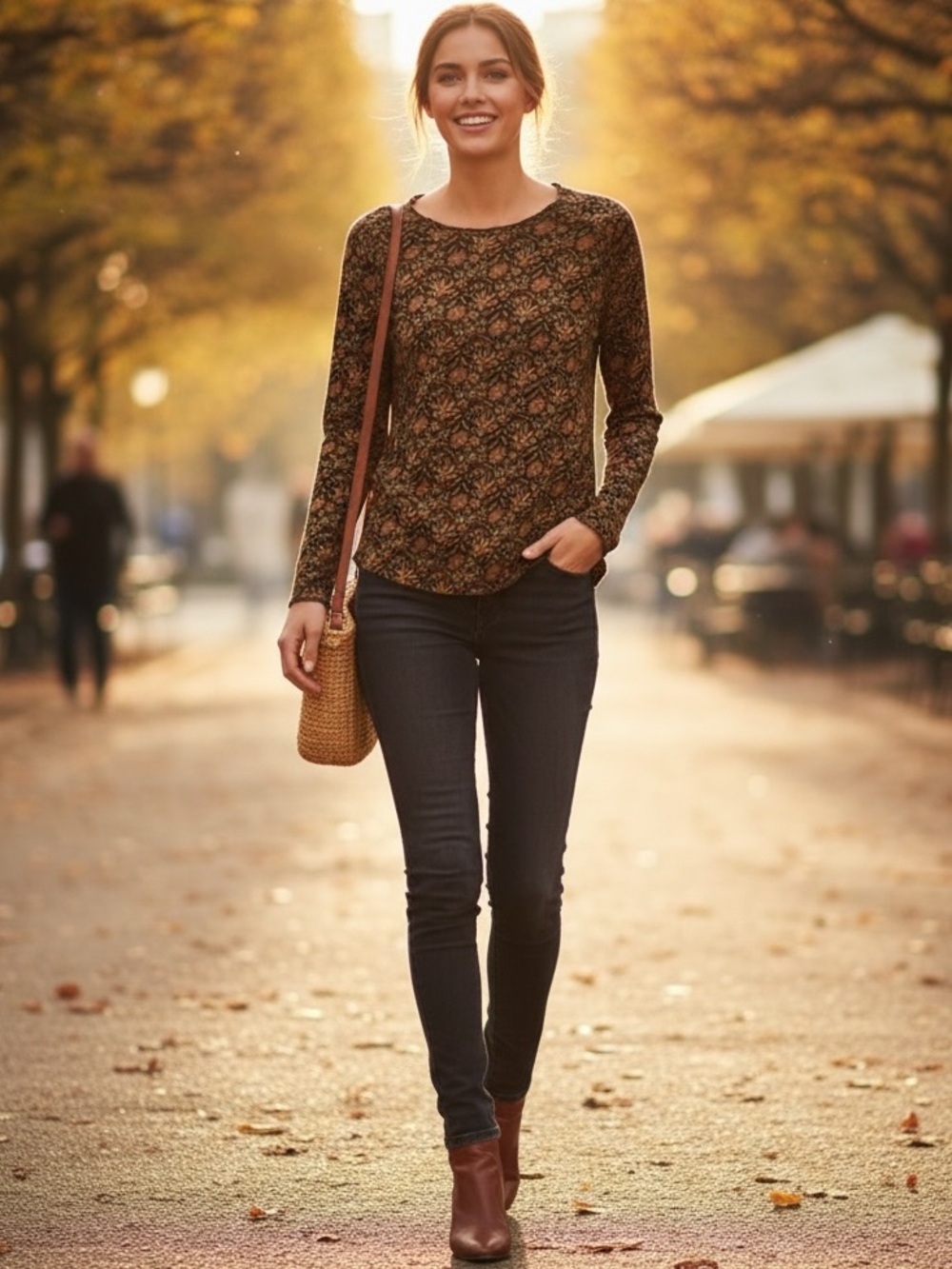 NATURAL LIFE Life Lily long sleeve tee shirt featuring daisy print